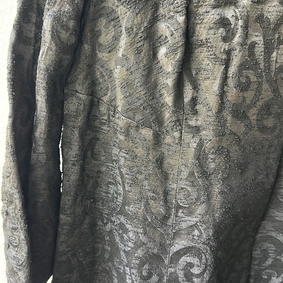 Jackie Morgan dress and coat Vintage size 2 black brocade lined - Picture 4 of 12